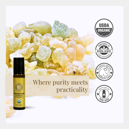 Silk Road Organic Frankincense Serrata Essential Oil Roll-On – USDA Certified, 10 ml