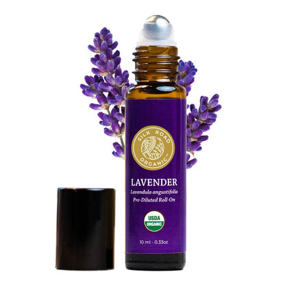 Silk Road Organic Lavender Essential Oil Roll-On – USDA Certified Organic, Calming, Relaxation & Sleep, 10 ml Aromatherapy Roller