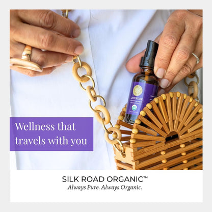 Silk Road Organic Lavender Essential Oil Spray – 1 oz, 100% Pure & USDA Certified Organic