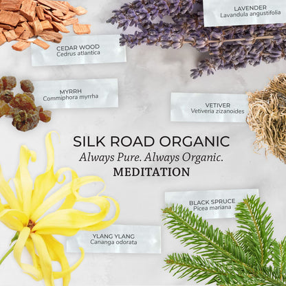 Silk Road Organic Meditation Essential Oil Roll-On – 100% Pure USDA Organic, 10ml – Chakra Healing & Mindfulness