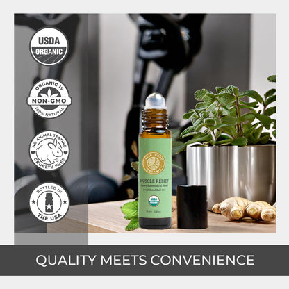 Silk Road Organic Muscle Relief Roller – USDA Organic Peppermint & Ginger 10 ml