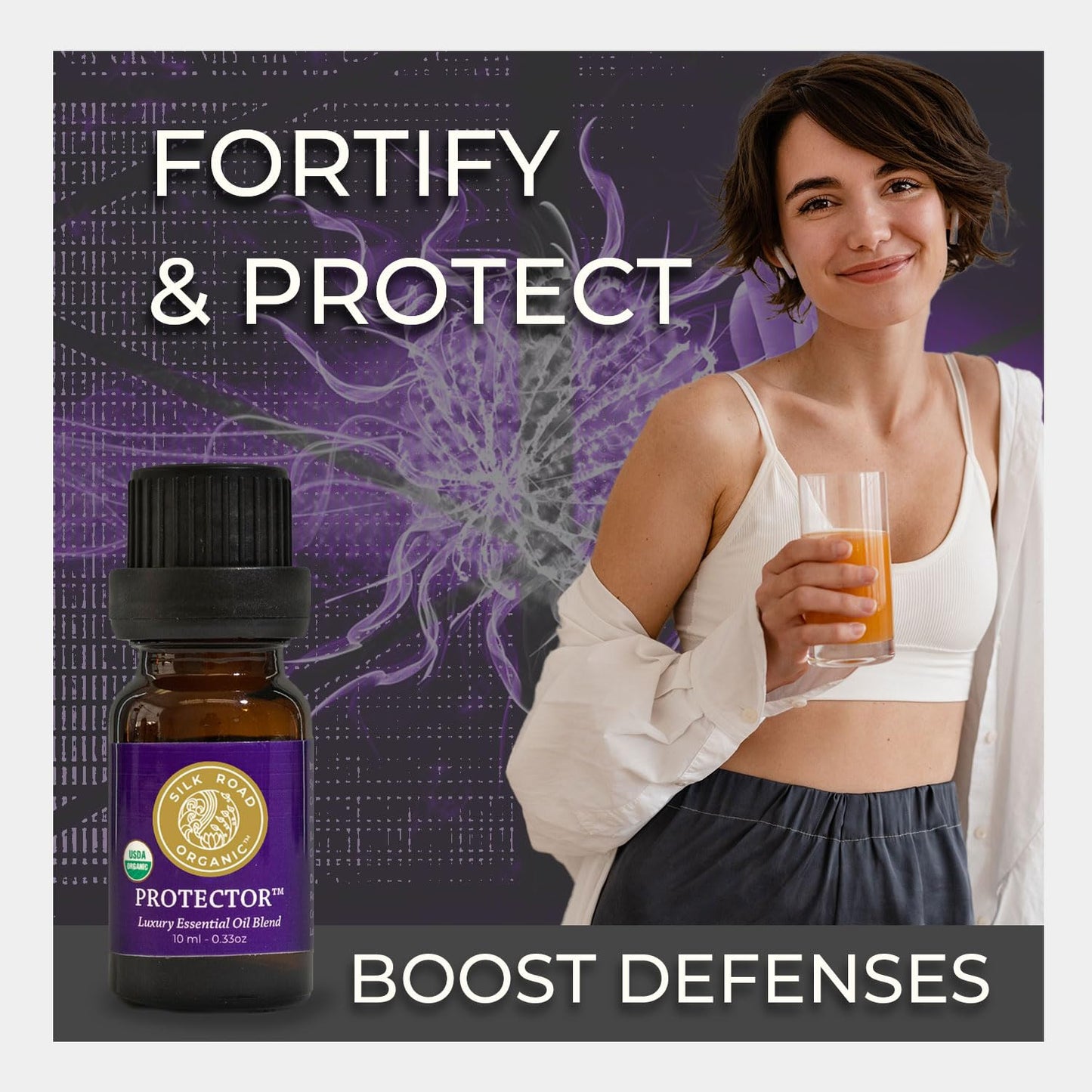 Silk Road Organic Protector Essential Oil Immunity Blend – Thieves Oil Inspired, 100% Pure USDA Organic, 10 ml Dropper
