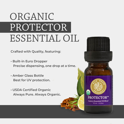 Silk Road Organic Protector Essential Oil Immunity Blend – Thieves Oil Inspired, 100% Pure USDA Organic, 10 ml Dropper