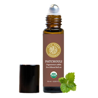 Silk Road Patchouli Essential Oil Roll-On – USDA Organic, 10 ml Aromatherapy
