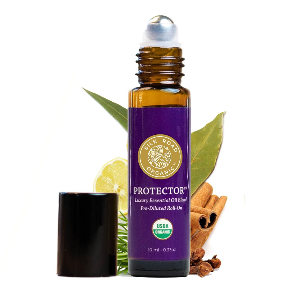 Silk Road Protector Essential Oil Roll-On – Thieves Immunity Blend, USDA Organic, 10 ml