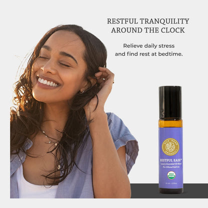Silk Road Organic Restful Ease Roll-On – 10ml, Indian Sandalwood | USDA Certified
