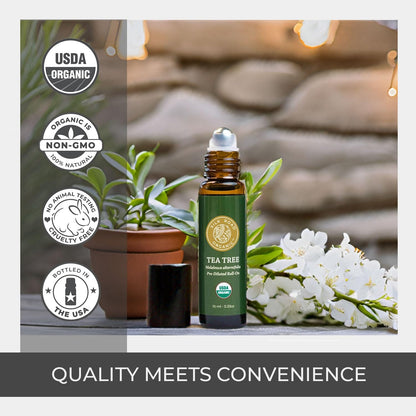 Silk Road Tea Tree Essential Oil Roll-On – 100% Pure & USDA Certified Organic, 10 ml