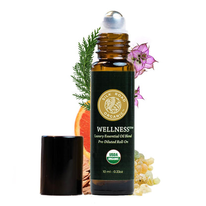 Silk Road Organic Wellness Vitality Blend Roll-On – 100% Pure USDA Organic Essential Oils, 10 ml