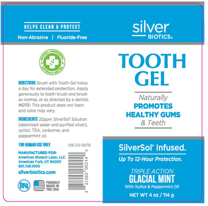 Silver Biotics Tooth Gel – SilverSol Ag4O4 22 ppm Nano-Silver Gel for Gum & Teeth Protection | Glacial Mint 4 oz