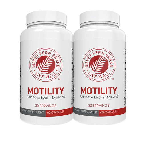 Silver Fern Motility – Non-Laxative Constipation Support, 120 Capsules (60-Day Supply) with Artichoke Leaf, Tender Okra Pods & Winter Cherry