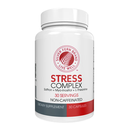 Silver Fern Stress Complex - Caffeine-Free Stress Relief with Saffron, L-Theanine & Myo-Inositol