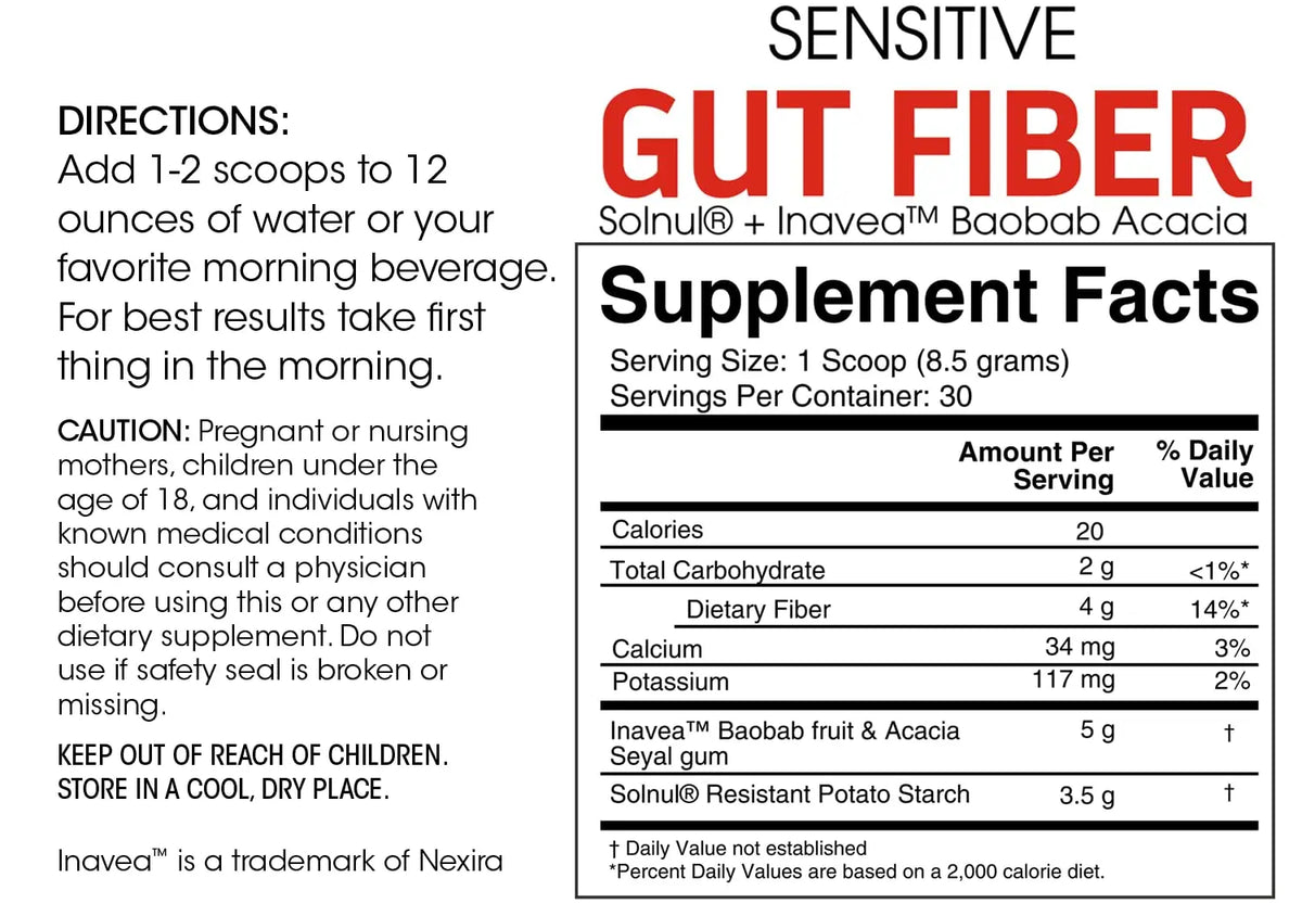 Silver Fern Sensitive Gut Fiber — 30 Scoops, 6 g Fiber per Serving BritishVita | Premium UK Vitamins & Wellness Supplements