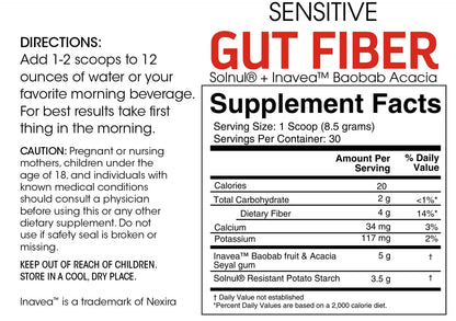 Silver Fern Sensitive Gut Fiber — 30 Scoops, 6 g Fiber per Serving BritishVita | Premium UK Vitamins & Wellness Supplements