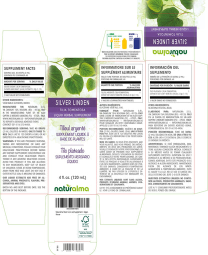 Silver Linden Tincture (Tilia tomentosa) - Alcohol-Free Drops (4 oz)