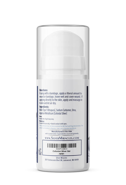 Silver Miracles Colloidal Silver Gel - First Aid & Wound Care (Airless Bottle)