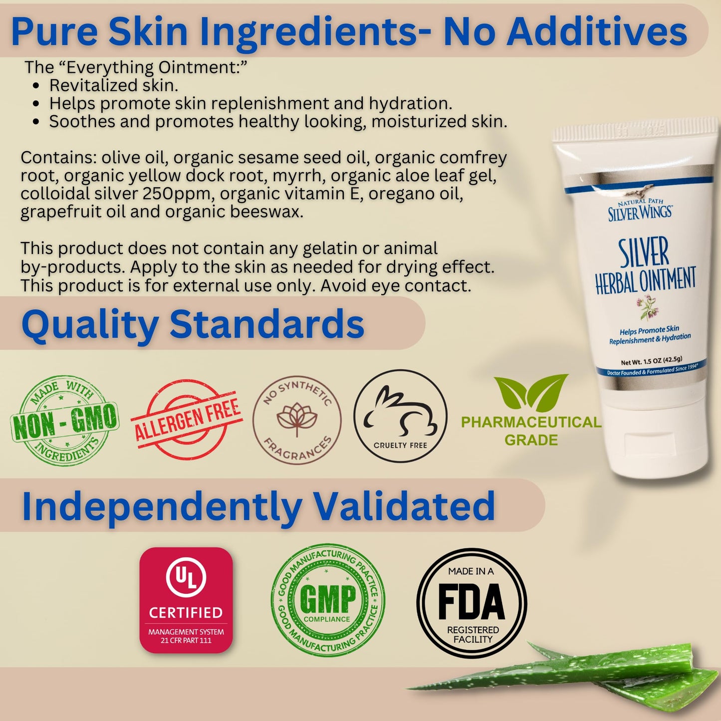 Natural Path Silver Wings: Colloidal Silver 500 ppm (1 oz) + Immune Support Plus Herbal Ointment 250 ppm (1.5 oz)