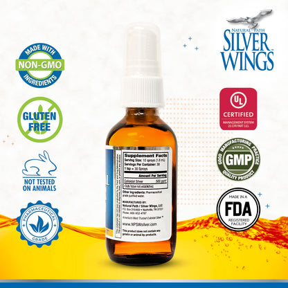 Natural Path Silver Wings Colloidal Silver - Extra Strength 500ppm 2oz Spray
