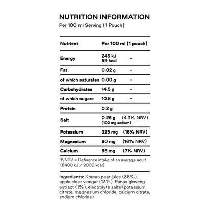 Seoul Tonic Pre Play' Korean Pear Electrolyte Tonic (Korean Pear  & Ginseng)