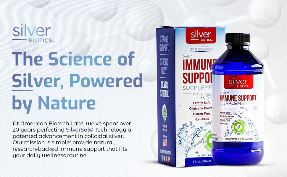 Silver Biotics Immune Support – Multivalent SilverSol 10 PPM | 8 Fl Oz