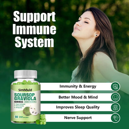 Simhould 1 Pack Soursop Graviola Gummies
