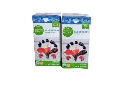 Simple Truth Organic Elderberry Herbal Tea 20 ct (Pack of 2) BritishVita | Premium UK Vitamins & Wellness Supplements