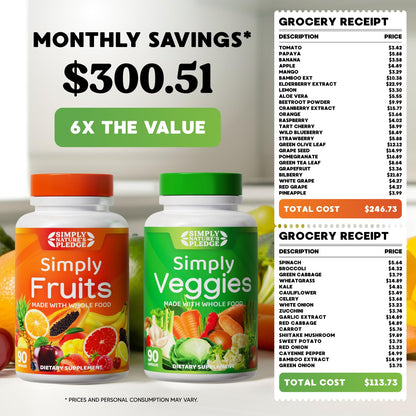 Simply Nature’s Pledge – 42+ Fruits & Vegetables, 2-Month Supply, Non-GMO & Soy-Free