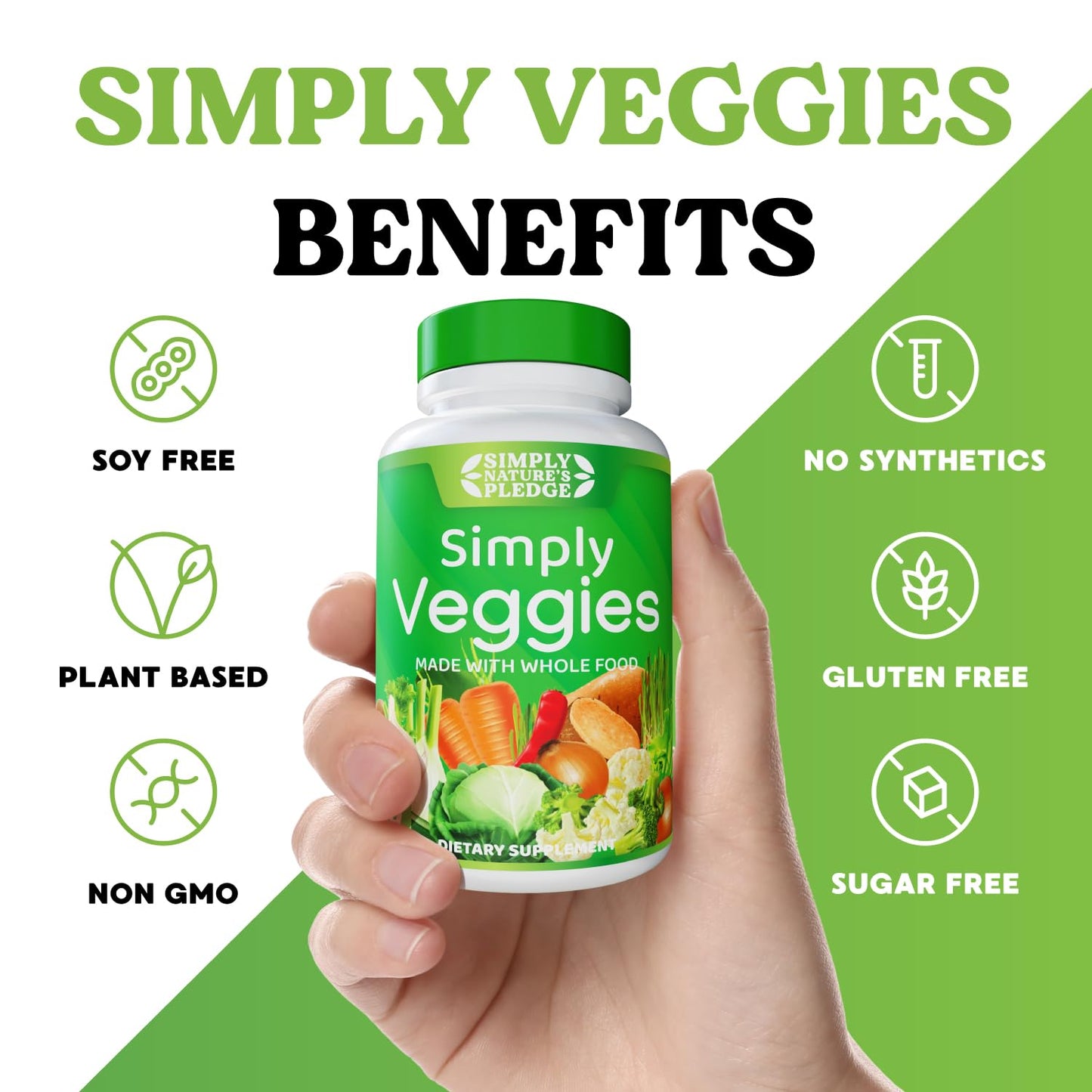 Simply Nature's Pledge - Whole Food Superfoods, 42+ Fruits & Vegetables | Soy Free