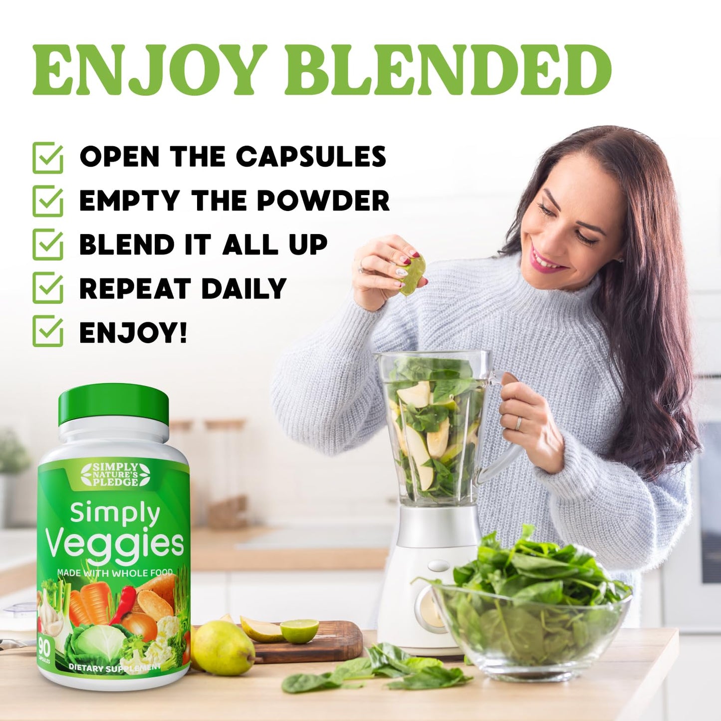 Simply Nature's Pledge - Whole Food Superfoods, 42+ Fruits & Vegetables | Soy Free