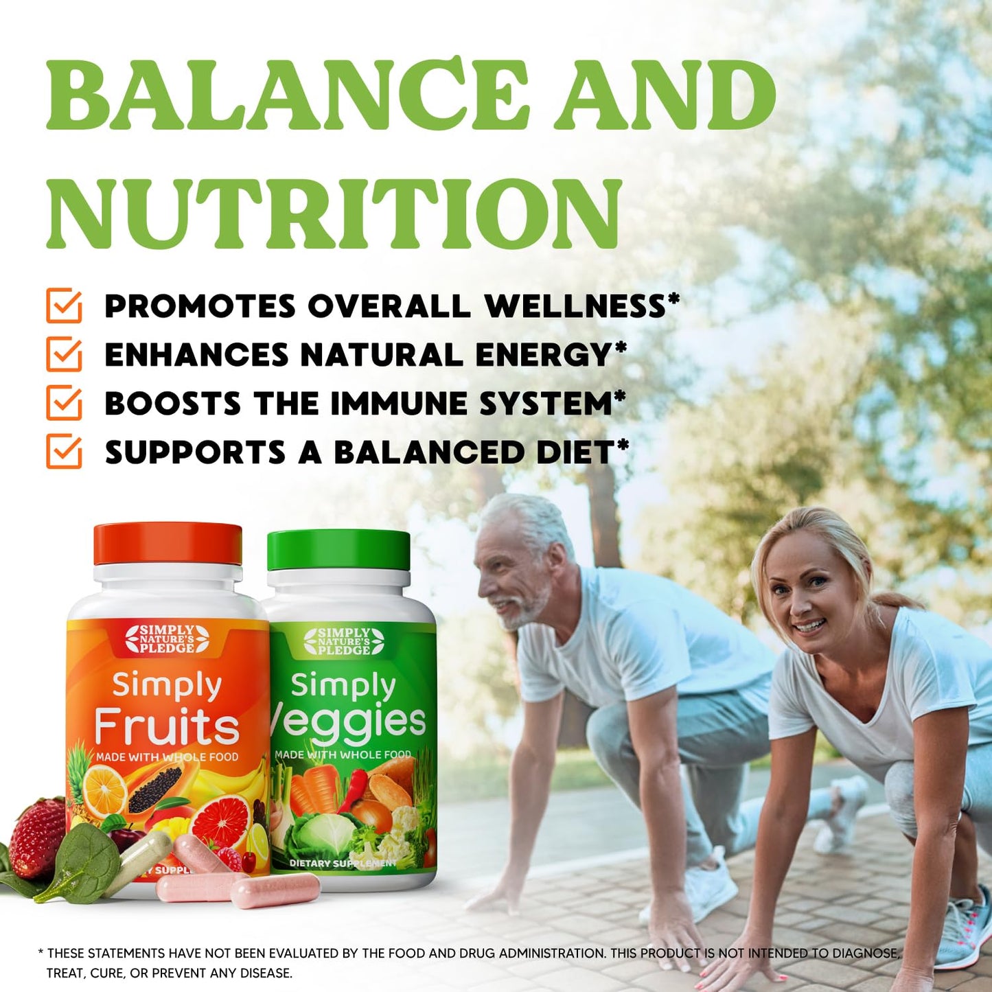 Simply Nature’s Pledge – 42+ Fruits & Vegetables, 2-Month Supply, Non-GMO & Soy-Free