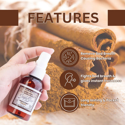 Simply Silver Cinnamon Breath Spray - Dry Mouth Relief, All Natural, Fluoride Free | 2 Fl Oz