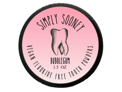 Simply Sooney Remineralizing Vegan Tooth Powder – Bubblegum for Kids, Natural Whitening, 1.5 oz