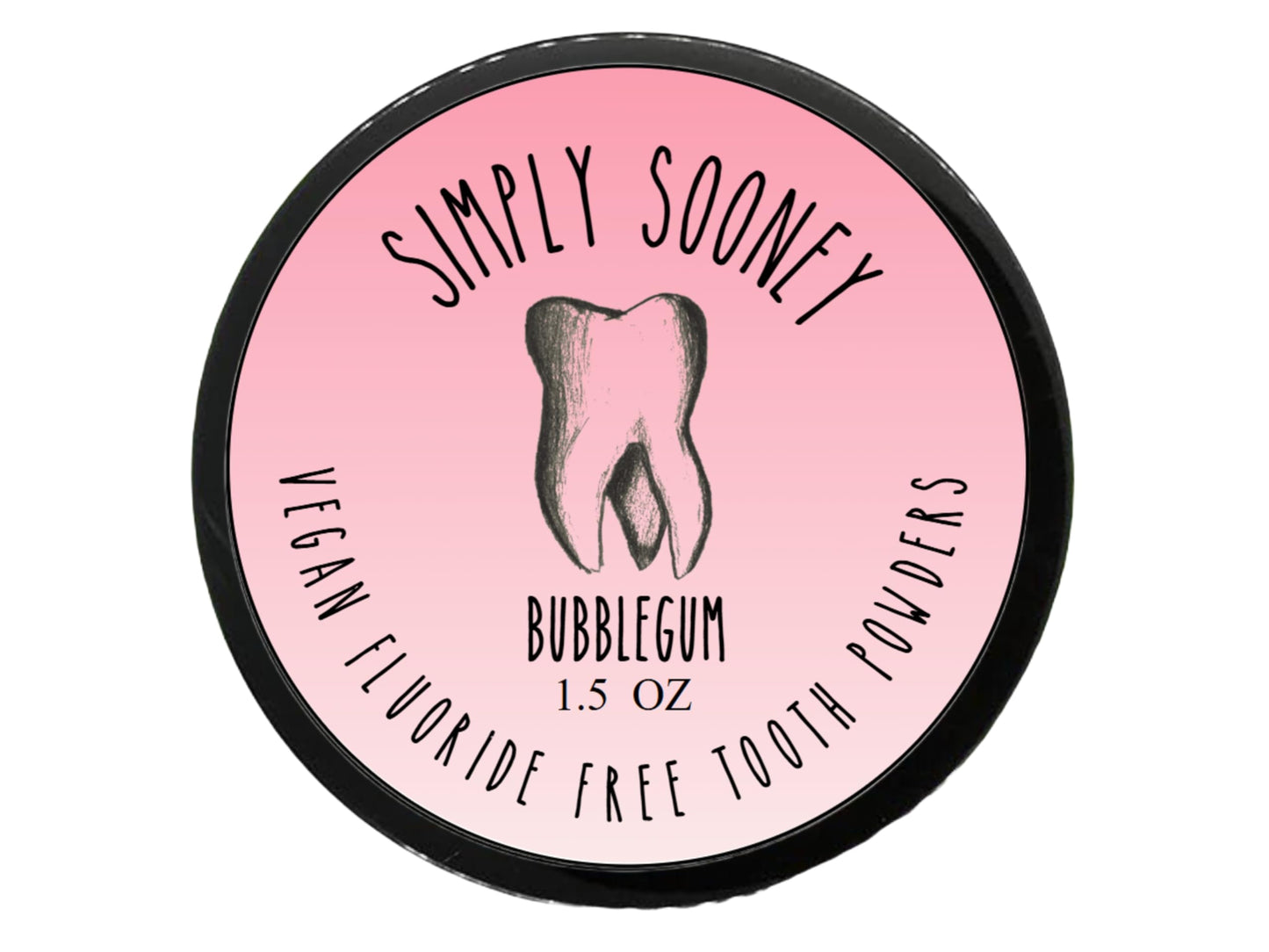 Simply Sooney Remineralizing Vegan Tooth Powder – Bubblegum for Kids, Natural Whitening, 1.5 oz