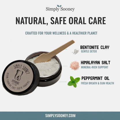 Simply Sooney Fluoride-Free Remineralizing Toothpaste Powder – Vegan Gluten-Free 1.5oz