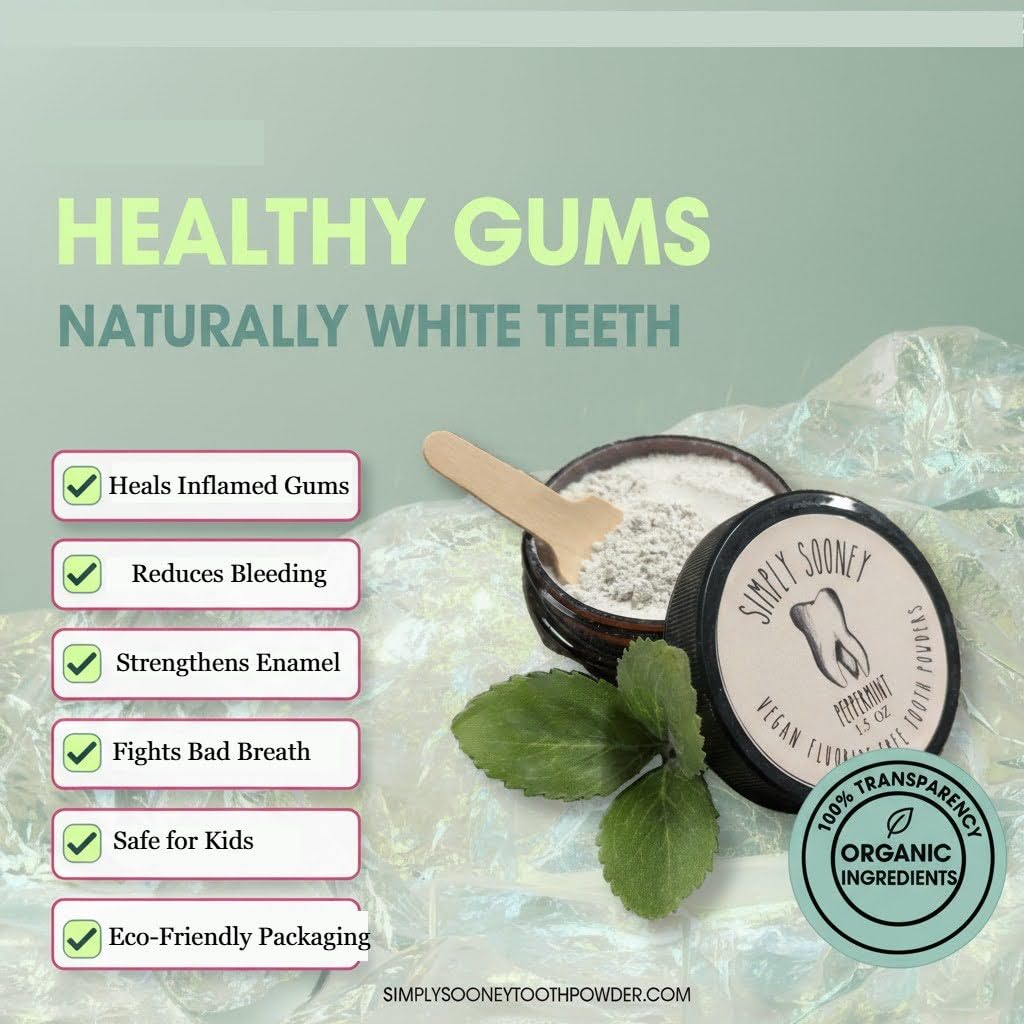 Simply Sooney Fluoride-Free Remineralizing Toothpaste Powder – Vegan Gluten-Free 1.5oz