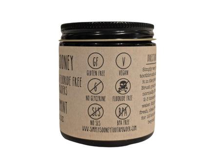 Simply Sooney Remineralizing Vegan Fluoride-Free Tooth Powder – Peppermint