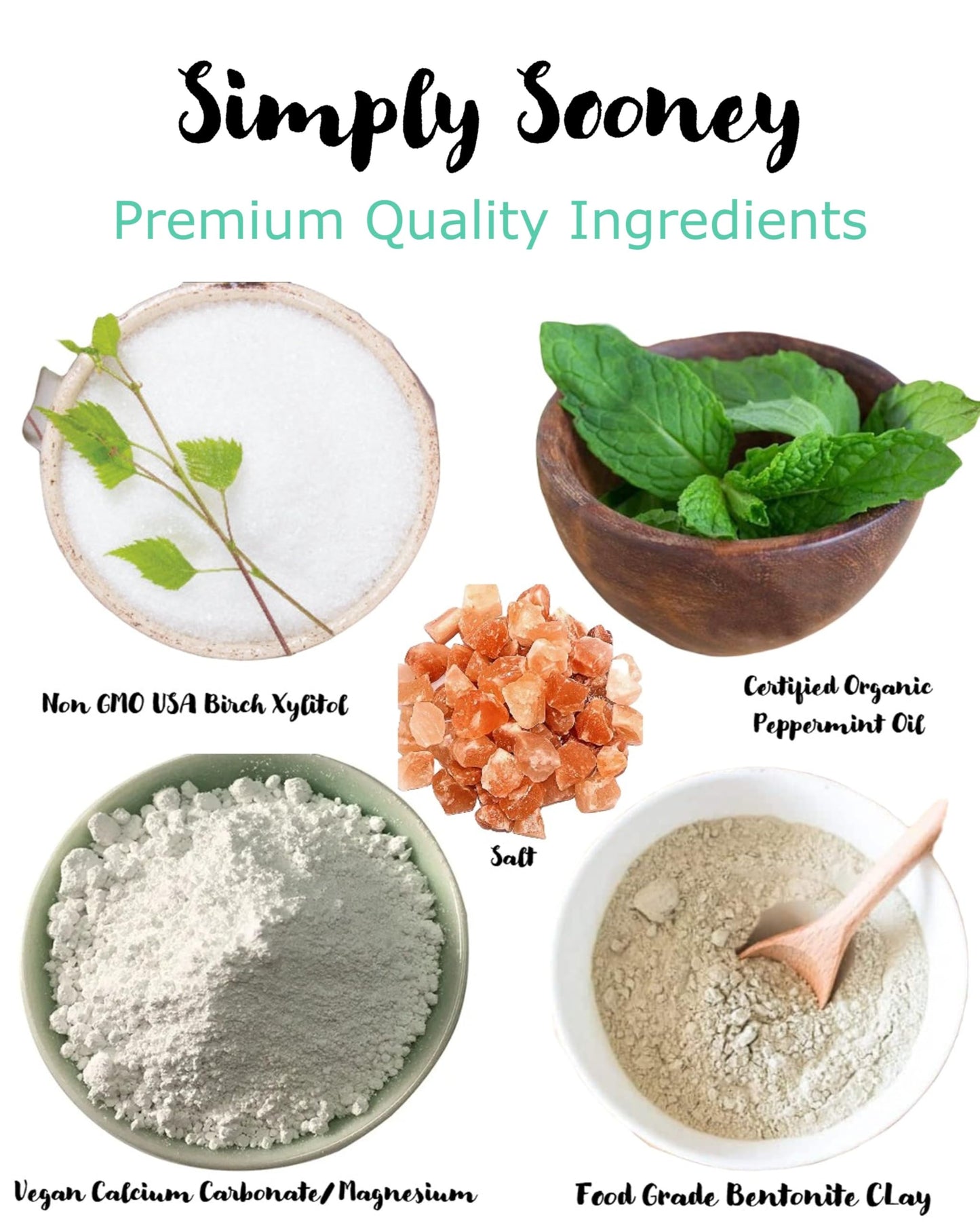 Simply Sooney Vegan Fluoride Free Toothpaste Powder – Organic Peppermint (3.5 oz)