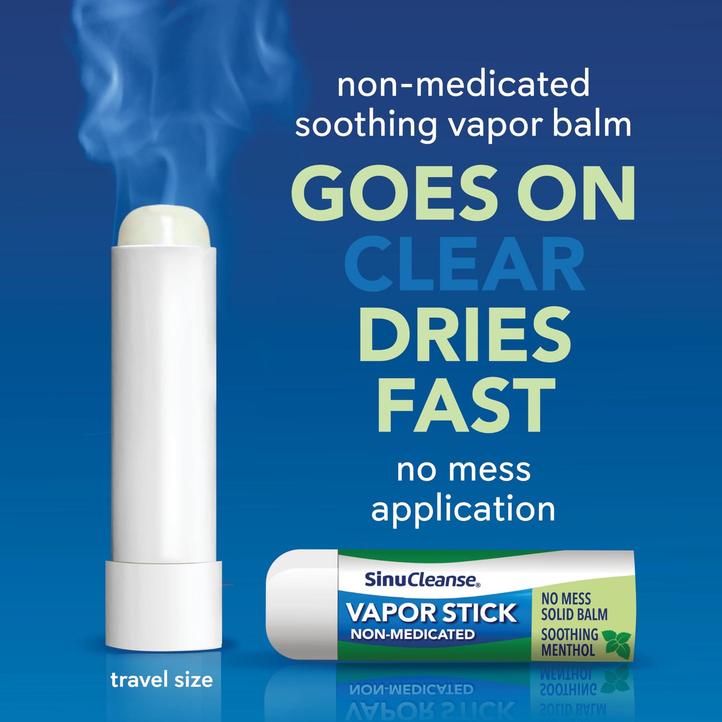 SinuCleanse Vapor Stick - Portable Non-Medicated Soothing Vapors, 0.11 oz Twin Pack | Made in USA