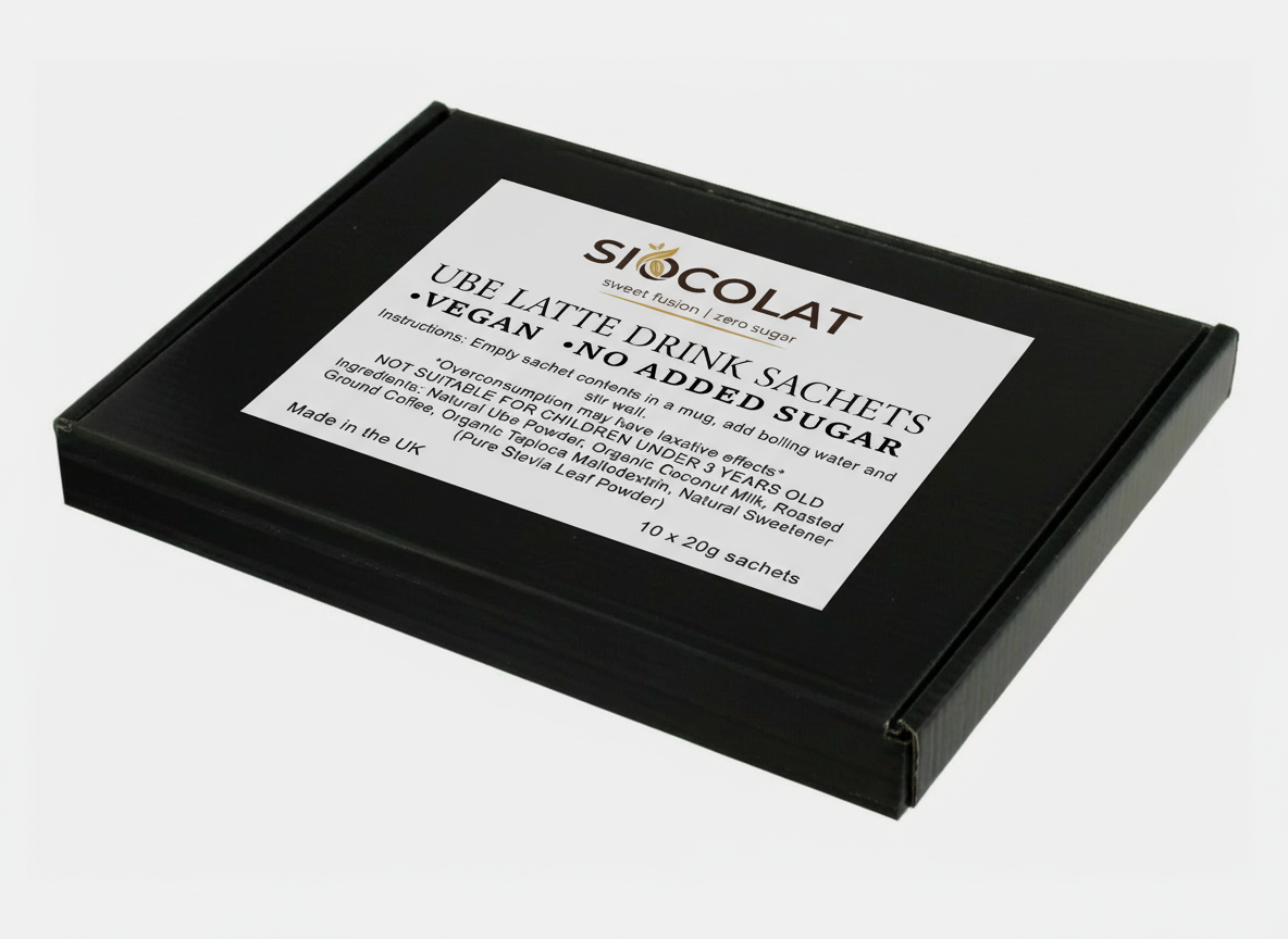 Instant Ube Latte Sachets | Sugar-Free Vegan Purple Yam Drink | Siocolat