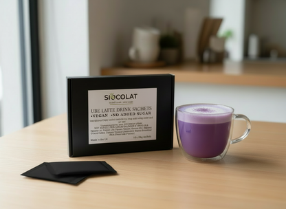 Instant Ube Latte Sachets | Sugar-Free Vegan Purple Yam Drink | Siocolat