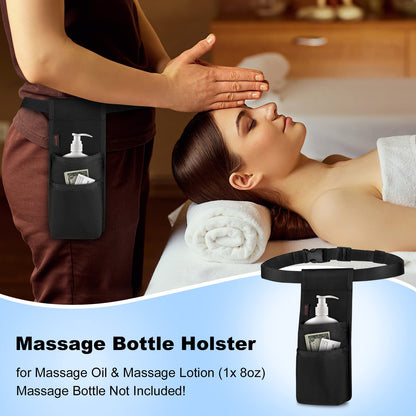 SITHON Massage Bottle Bag – Adjustable Waist Holster with Pockets (Bag Only, Black)