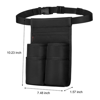 SITHON Massage Bottle Bag, Professional Massage Therapist Holster for 2 Bottles, Lotion Oil Waist Holder Organizer with Adjustable Belt, Multiple Pockets (Bag Only) (Black)