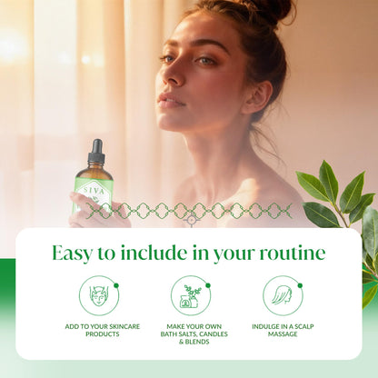 Siva Camphor Essential Oil - 4 Fl Oz | 100% Natural Camphor Oil with Dropper for Diffuser, Skin, Hair & Aromatherapy