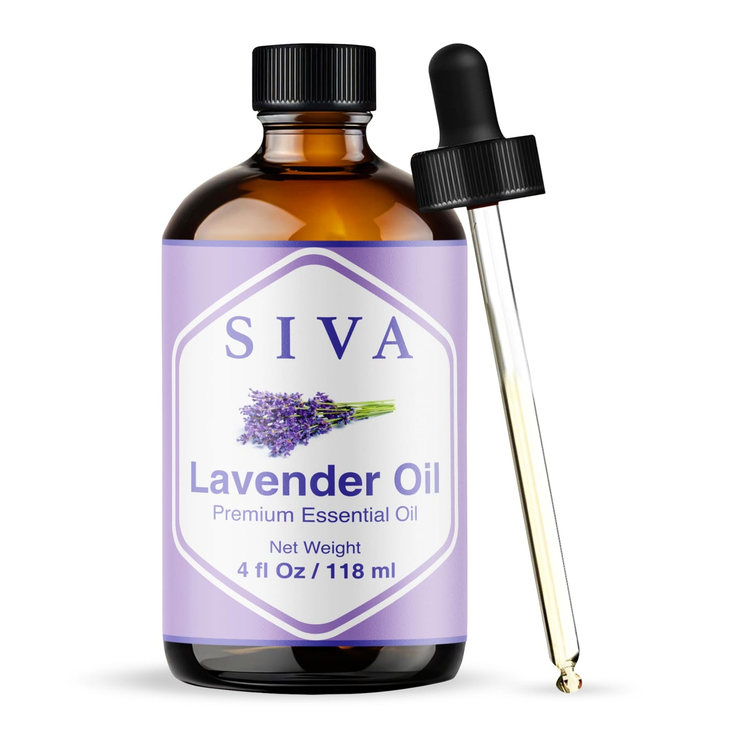 Siva Lavender Essential Oil - 4 Oz | 100% Natural Lavender Oil for Diffuser, Skin Care & Aromatherapy