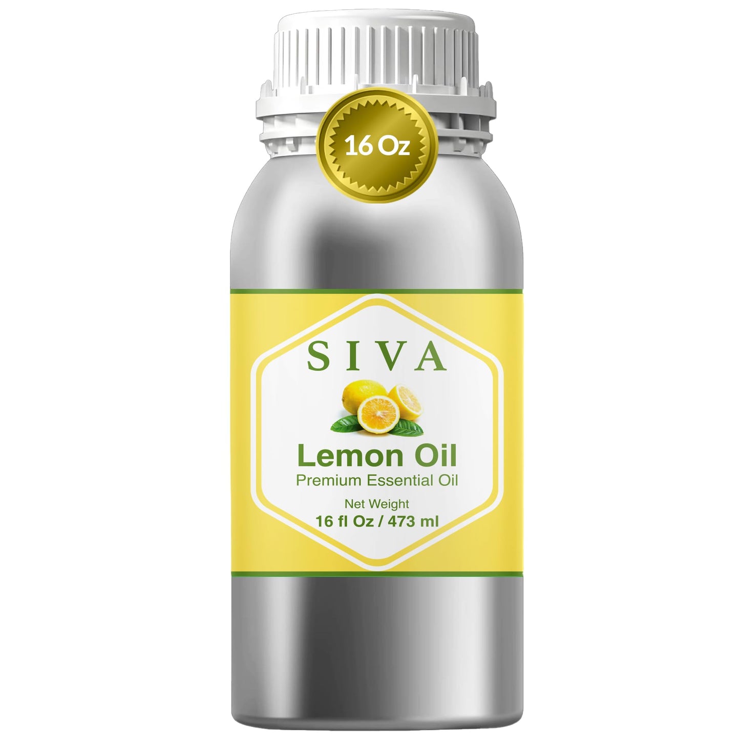 Siva Lemon Essential Oil 16oz – 100% Natural for Diffuser, Hair & Skin Care