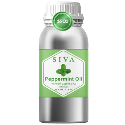 Siva Peppermint Essential Oil 16 oz - 100% Natural Peppermint Oil for Diffuser, Skin & Hair Care