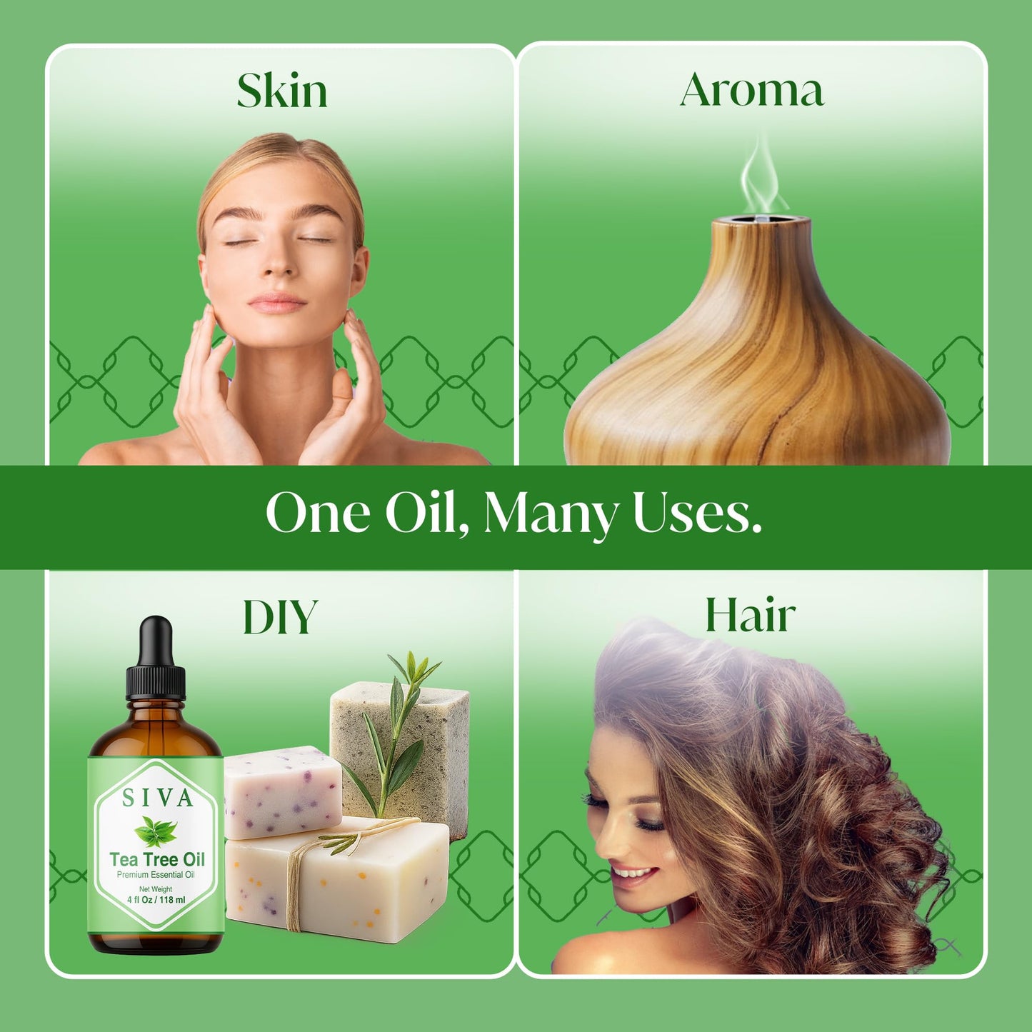 Siva Tea Tree Essential Oil - 4 oz | 100% Natural, Diffuser & Skincare