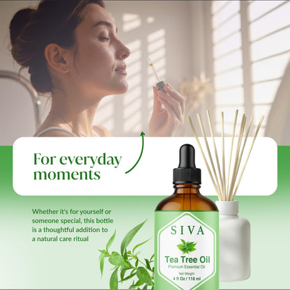 Siva Tea Tree Essential Oil - 4 oz | 100% Natural, Diffuser & Skincare