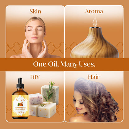 Siva Turmeric Essential Oil - 4 oz | 100% Natural Turmeric Oil for Diffuser & Skin Care