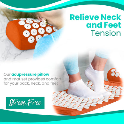 Sivan Health Acupressure Mat & Pillow Set – Stress Relief, Back & Neck Pain