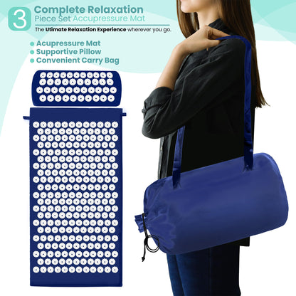 Sivan Acupressure Mat & Pillow Set – Grounding Mat for Stress, Back & Neck Pain